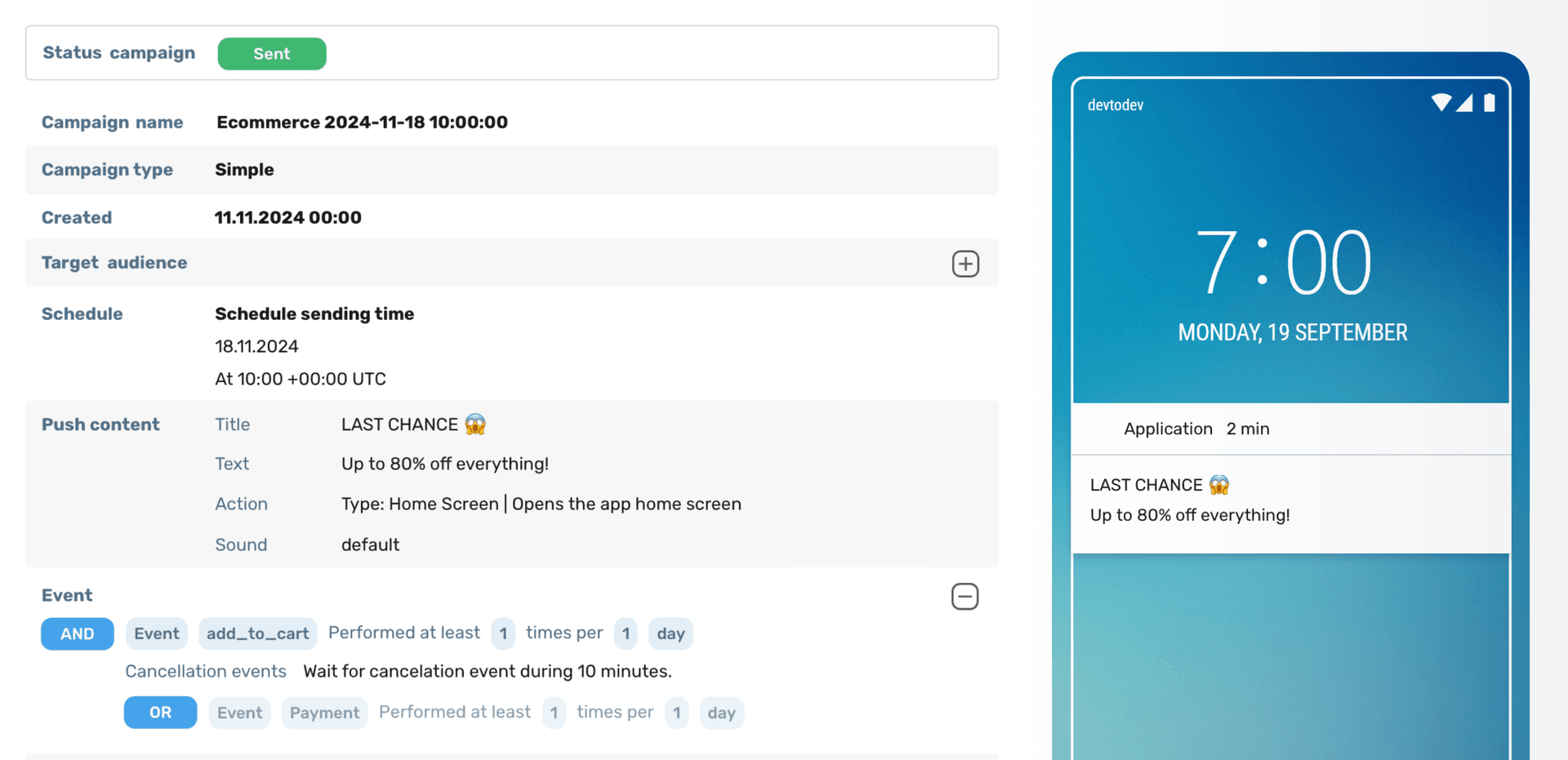 Drive engagement with targeted push notifications