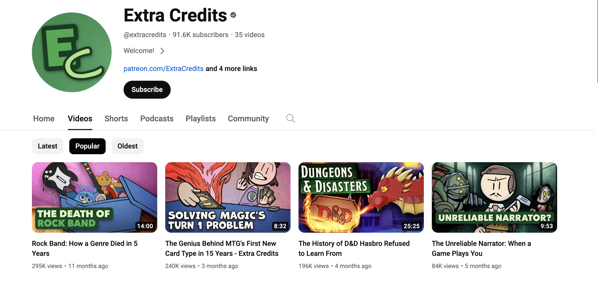 YouTube Extra Credits games 