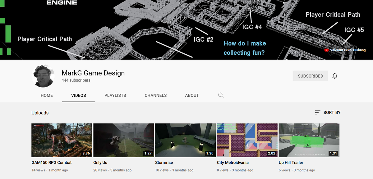 MarkG level design Youtube channel