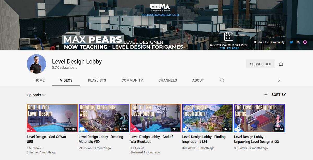 Level design lobby channel