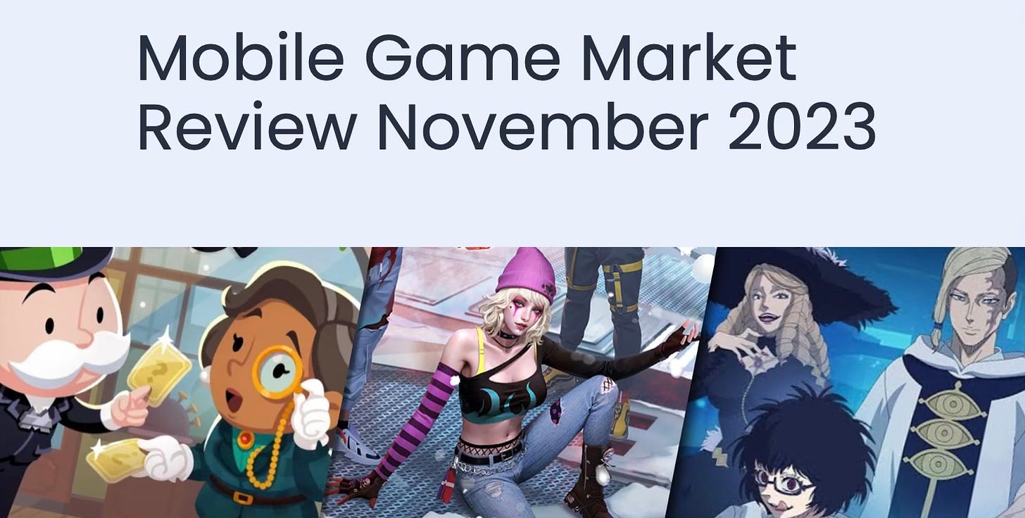 Mobile game market November 2023